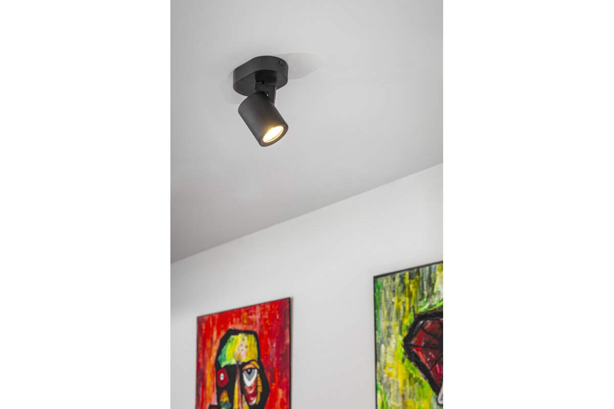 Стельовий свытильник BLINK, AC220-240V, 50/60 Hz, GU10, max. 20W, IP20, одинарний, чорний