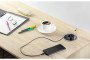 Меблева розетка CHARGER, Ø100 мм, 1хSHUKO, 2xUSB-A 2A, кабель 1.5 м, сірий