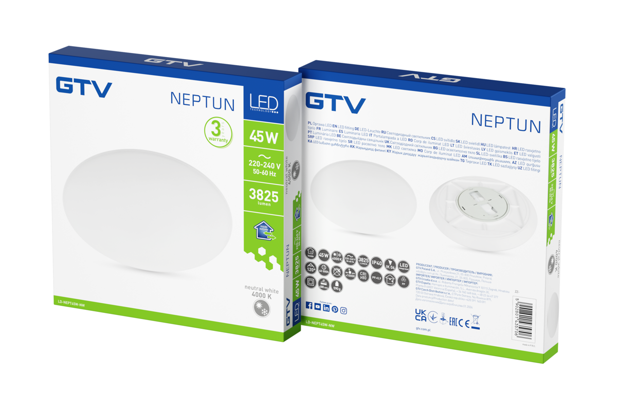 Cвітильник світлодіодний NEPTUN, 45 Вт, 3825 лм, 4000K, AC220-240V, IP40, Ø480 мм