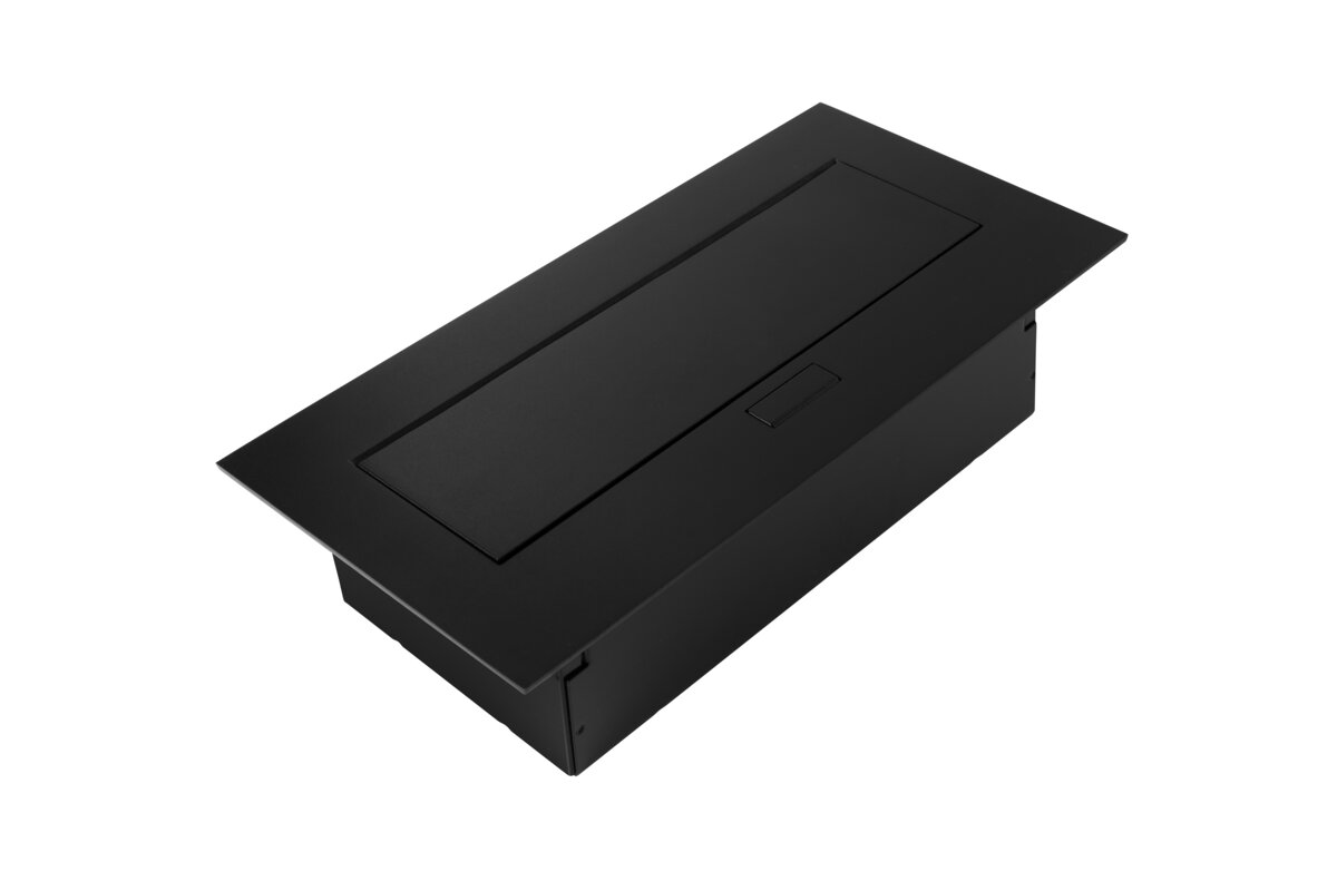 Меблева розетка, 2хSHUKO, USB A+C, без кабелю, чорний