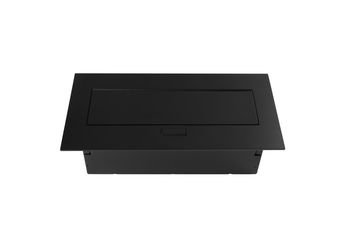 Меблева розетка, 2хSHUKO, USB A+C, без кабелю, чорний