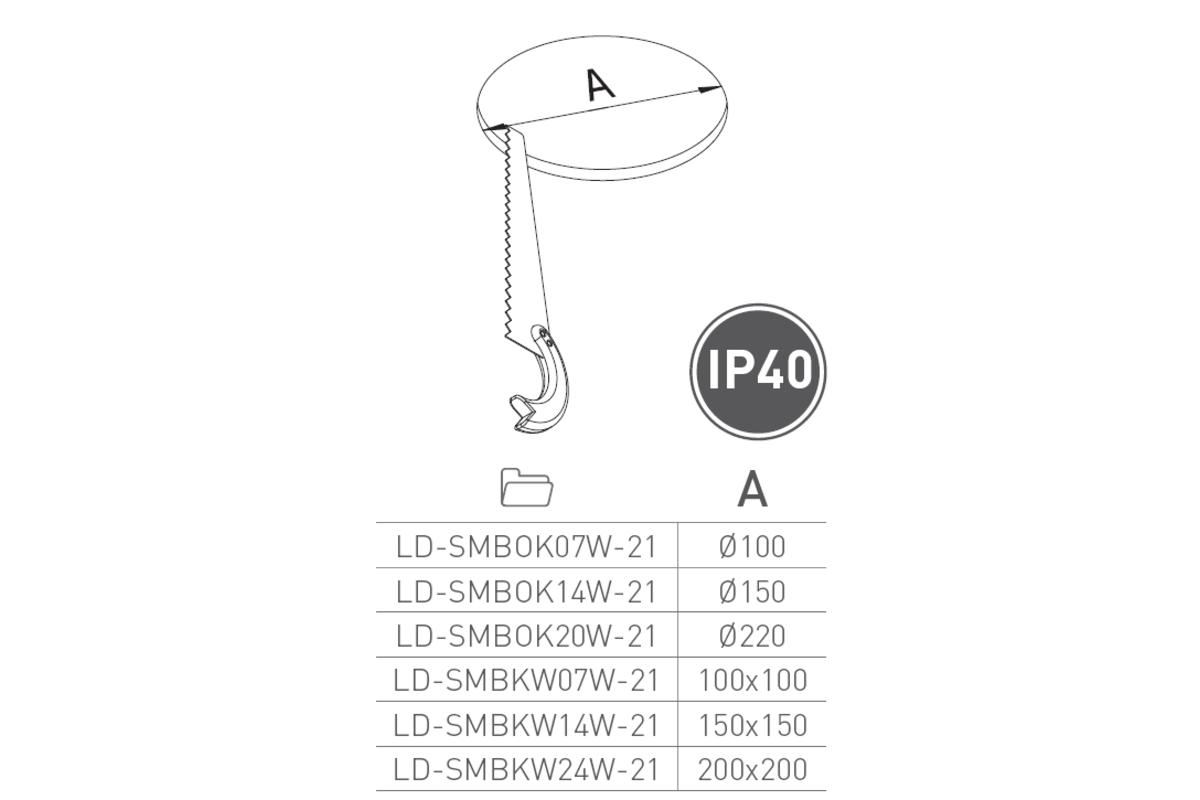 Світлодіодний світильник SAMBA, 9W, 600lm, AC175-250V, 50/60 Hz, PF>0,5, RA>80, IP40, 120°, 4000K, круглий,2в1