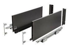 Шухляда AXIS PRO GTV, H=200 мм, L=550 мм, натисніть, щоб відкрити, повне висування, чорний (C)