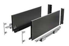 Шухляда AXIS PRO GTV, H=168 мм, L=300 мм, натисніть, щоб відкрити, повне висування, чорний (C)
