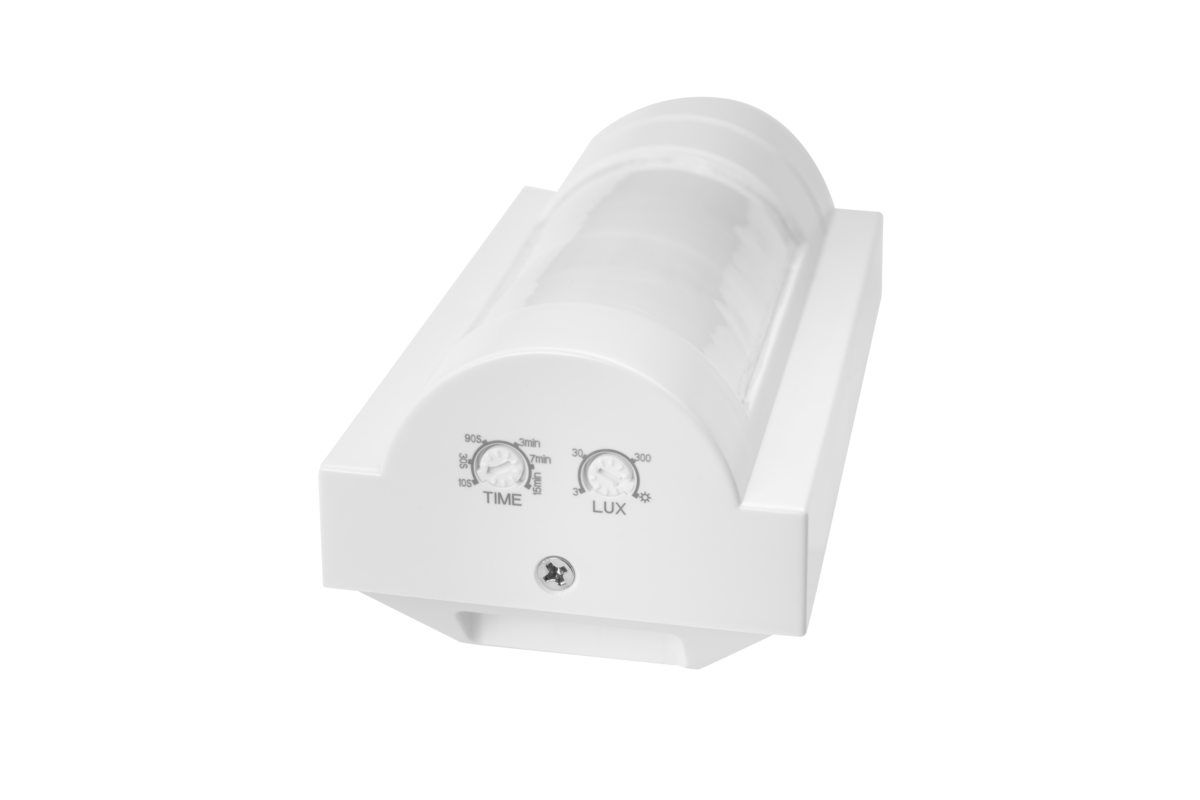 Датчик руху CR-23 PET, макс. 1200 Вт, кут виявлення 120°, діапазон 12 м ± 1.8-2.2 м, IP65, білий