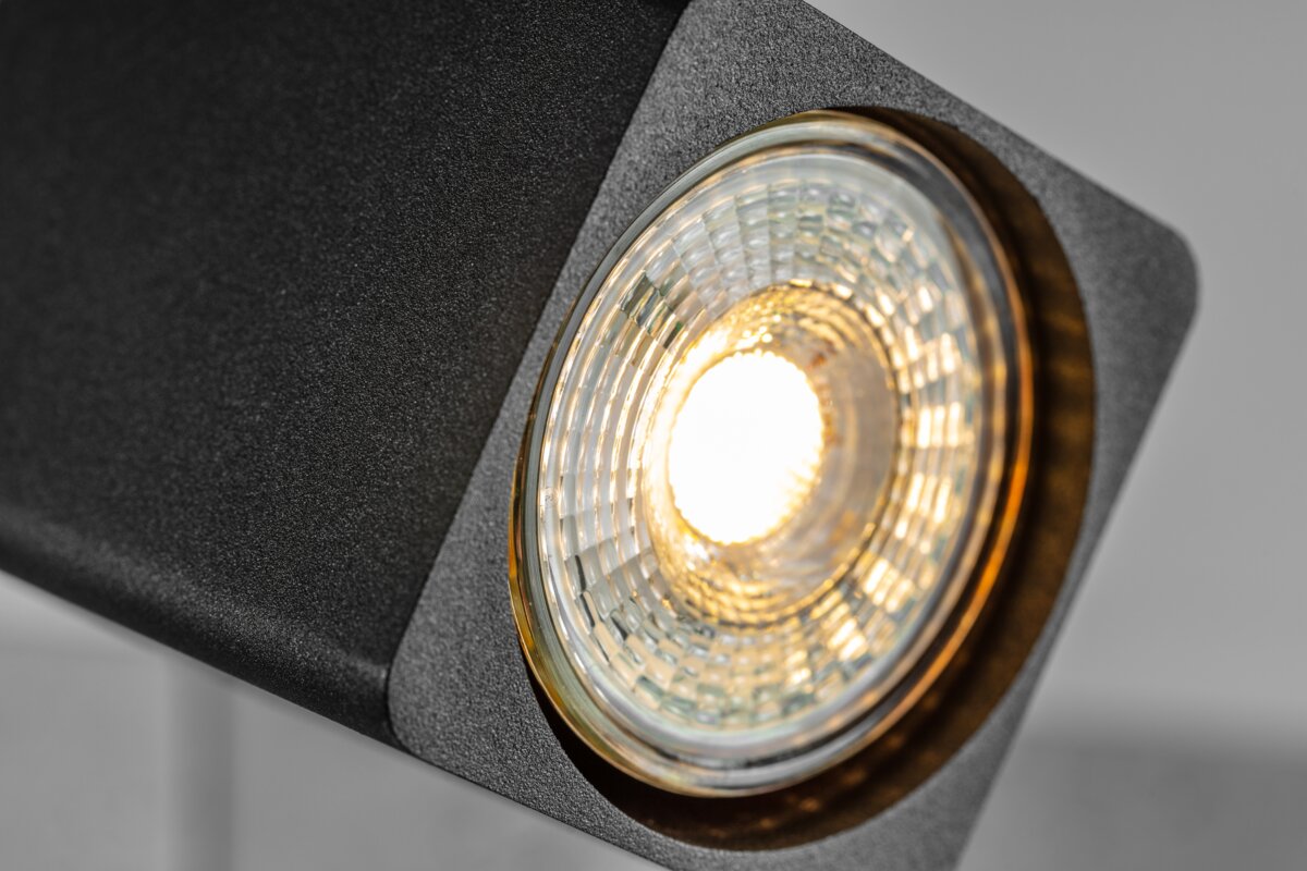 Стельовий світильник RENO, алюміній, IP20, max. 20W*2, двійний, квадратна, чорний