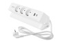 Меблева розетка BASCO, 3хSHUKO, USB A+C, кабель 1.5 м, білий