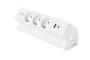 Меблева розетка BASCO, 3хSHUKO, USB A+C, кабель 1.5 м, білий