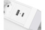 Меблева розетка BASCO, 3хSHUKO, USB A+C, кабель 1.5 м, білий