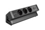 Меблева розетка BASCO, 3хSHUKO, USB A+C, кабель 1.5 м, чорний