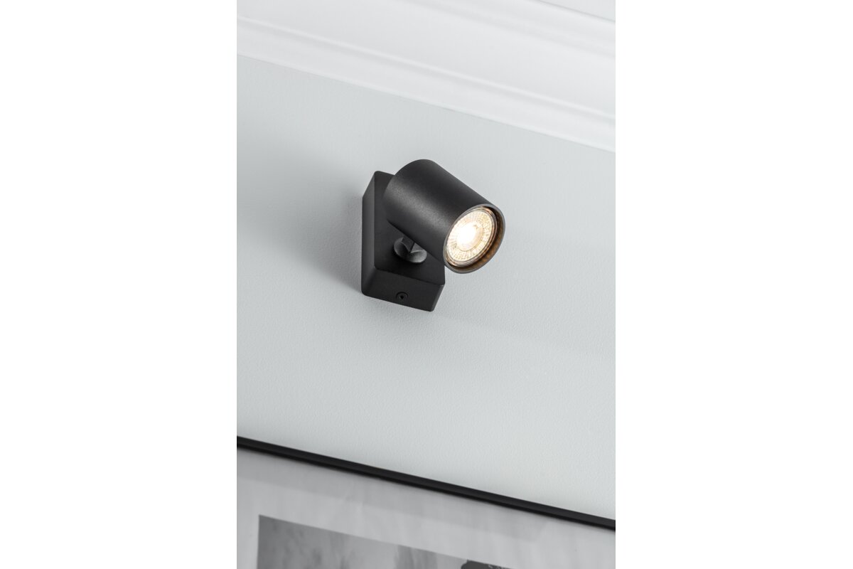 Світильник настінний SANTO, алюміній, IP20, max. 20W, одинарний, круг, чорний