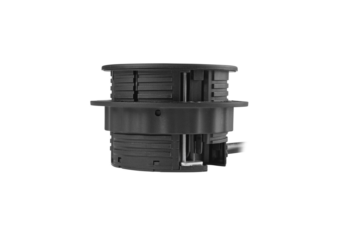 Меблева розетка RONDO, 1хSHUKO, 1xUSB-A, 2xUSB-C, HDMI, RJ45 кабель 1.5 м, чорний