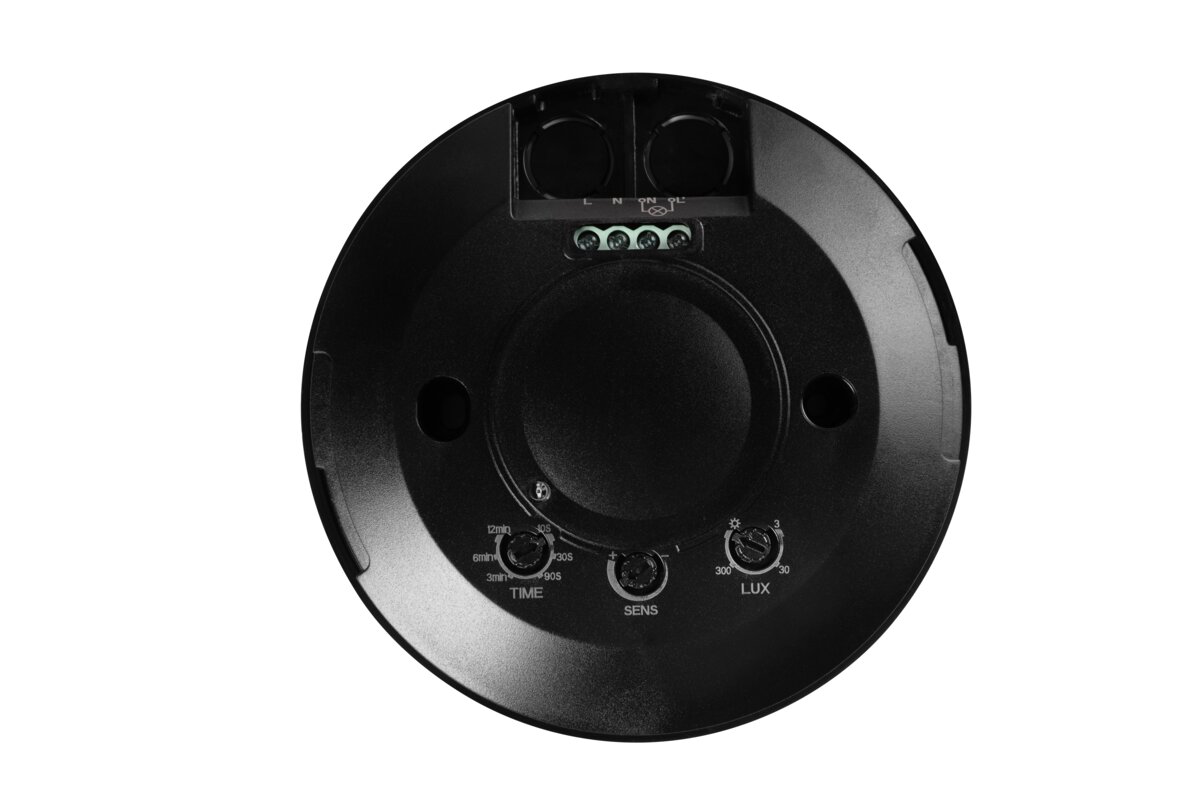 Датчик руху мікрохвильовий CM-3 MINI, макс. 2000 Вт, кут виявлення 360°, діапазон 1-8 м ± 2-6 м, IP20, чорний