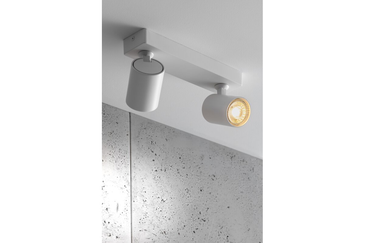 Стельовий світильник SANTO, алюміній, IP20, max. 20W*2, двійний, круг, білий