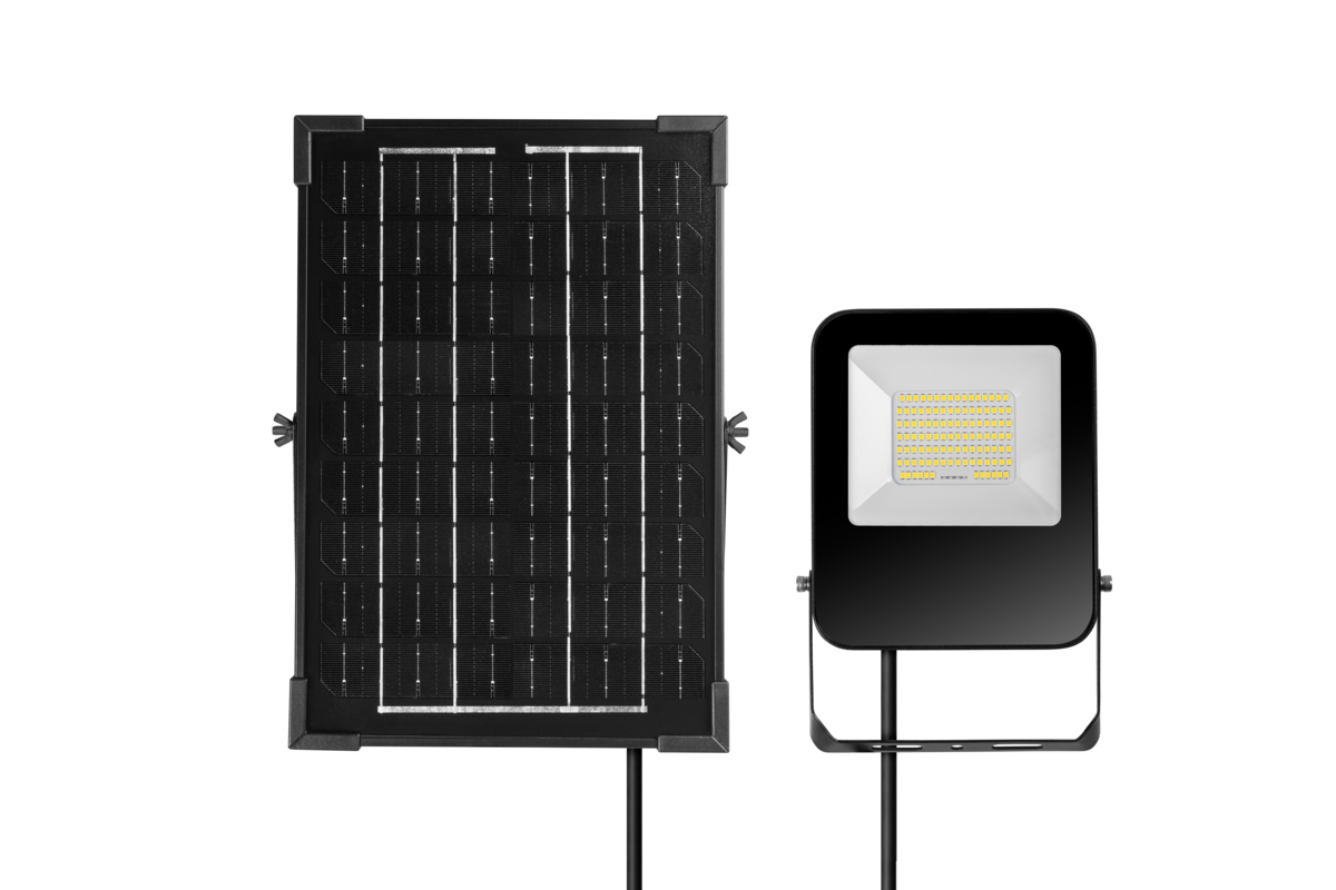 Сонячний прожектор з датчиком руху ALTON, LED, 3000лм, 4000K, 6000mAh змінний, IP65, пульт дистанційного керування
