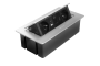 Меблева розетка MULTISOFT 2x розетка із заземленням, USB A+C, RJ45, HDMI, кабель живлення зі штепсельною вилкою, алюміній