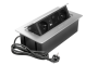 Меблева розетка MULTISOFT 2x розетка із заземленням, USB A+C, RJ45, HDMI, кабель живлення зі штепсельною вилкою, алюміній