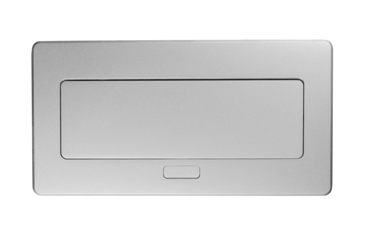 Меблева розетка MULTISOFT 2x розетка із заземленням, USB A+C, RJ45, HDMI, кабель живлення зі штепсельною вилкою, алюміній