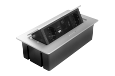 Меблева розетка MULTISOFT, 2хSHUKO, USB A+C, RJ45, HDMI кабель 1.5 м, алюміний
