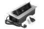 Меблева розетка MULTISOFT, 2хSHUKO, USB A+C, RJ45, HDMI кабель 1.5 м, алюміний