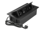 Меблева розетка MULTISOFT 2x розетка із заземленням, USB A+C, RJ45, HDMI, кабель живлення з вилкою, чорний