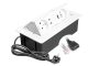 Меблева розетка MULTISOFT 2x розетка із заземленням, USB A+C, RJ45, HDMI, кабель живлення з вилкою, білий
