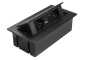 Меблева розетка MULTISOFT 2x розетка із заземленням, USB A+C, RJ45, кабель живлення з вилкою, чорний