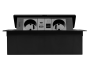 Меблева розетка MULTISOFT 2x розетка із заземленням, USB A+C, RJ45, кабель живлення з вилкою, чорний