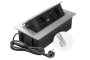 Меблева розетка MULTISOFT, 2хSHUKO, USB A+C, RJ45, кабель 1.5 м, алюміний