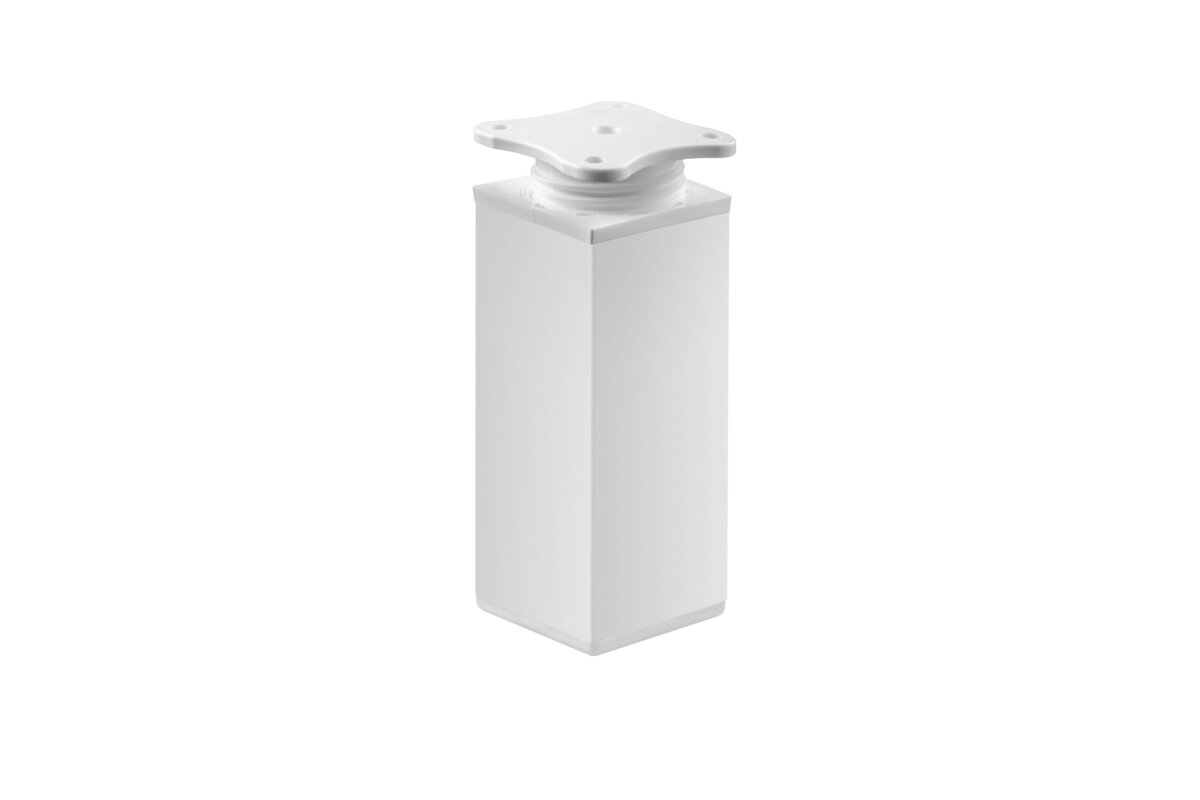 Ніжка меблева dakp-27 100mm (біла) квадратна 40×40 (01581)