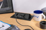 Меблева розетка MULTISOFT 2x розетка із заземленням, USB A+C, RJ45, кабель живлення з вилкою, чорний