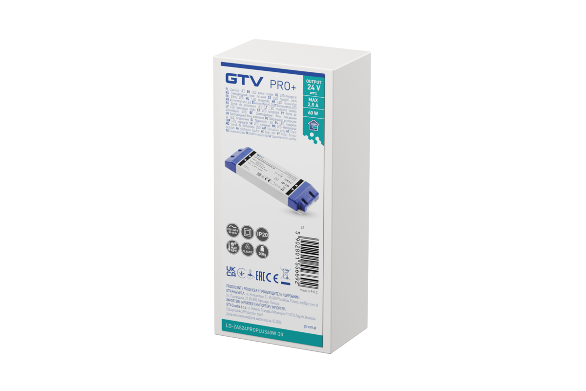 Блок живлення PRO+, DC24В, 60 Вт, вхід AC220-240В, IP20