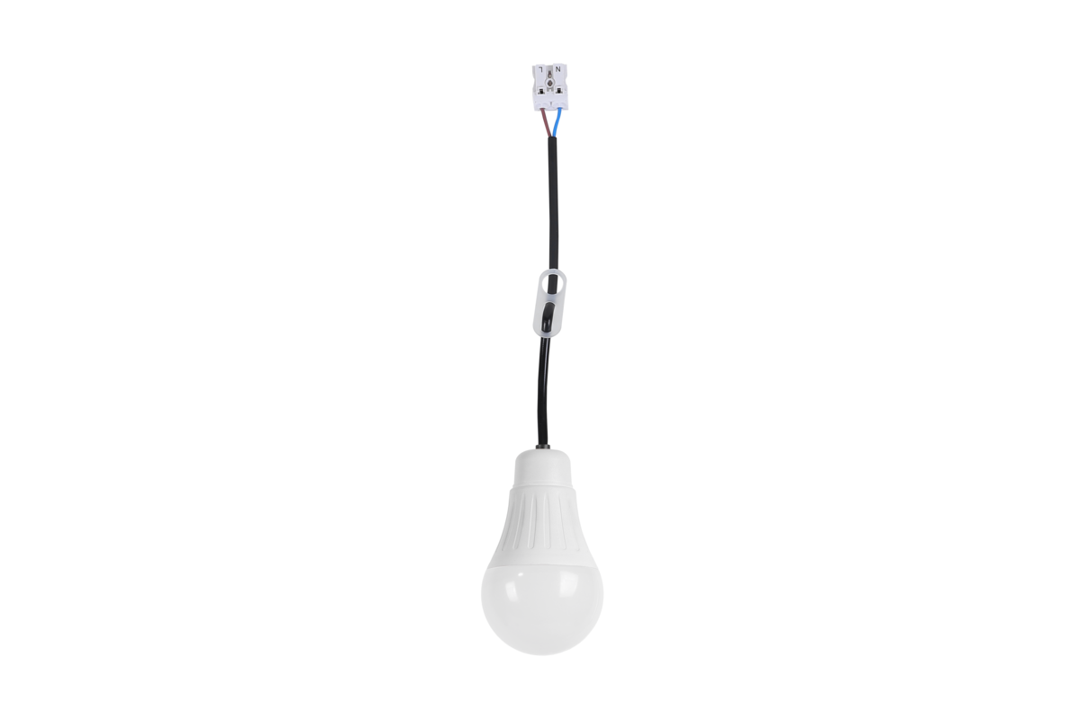 LED робоче світло, A60, 9.0W, 806lm, 4000K, AC220-240V, 170°, з підключеним кабелем
