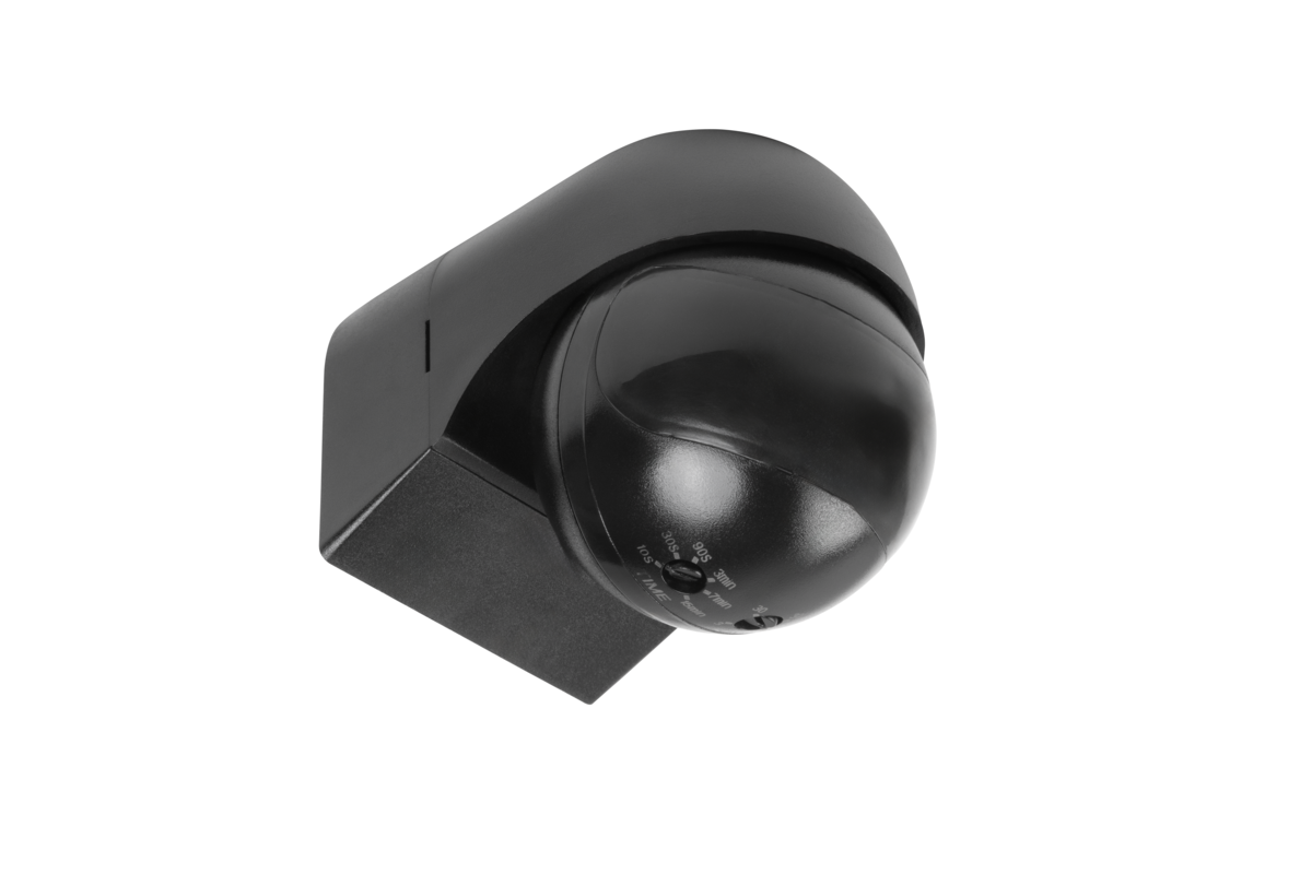 Датчик руху CR-13, максимум 800 Вт, AC220-240V, кут 180°, дальність 12 м, IP44, чорний