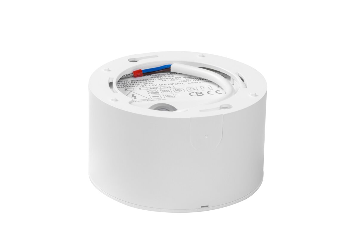Аварійний світильник NEXO, LED, 2.5W, 350lm, 6400K, AC220-240V, IP65, 3h, TEST, білий