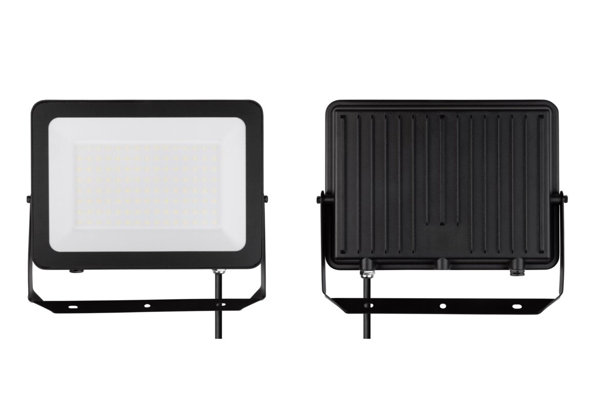 Прожектор G-TECH VILMAR, LED, 100W, 10000lm, 6400K, AC220-240V, IP65, чорний