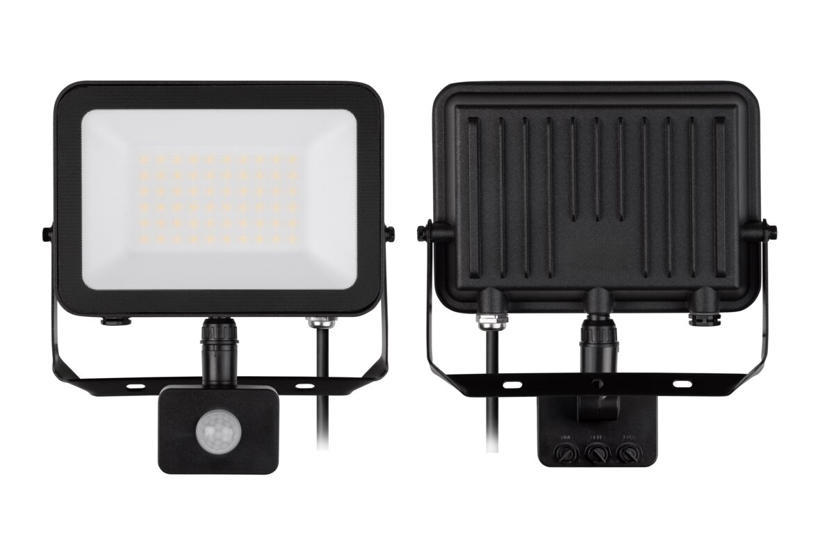 G-TECH Прожектор з датчиком руху VILMAR, LED, 50W, 5000lm, 6400K, AC220-240V, чорний