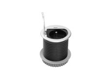 Меблева розетка CHARGER MINI 60мм, 1x gn із заземленням, 1xUSB C 2,4A,alu, кабель 1,9м