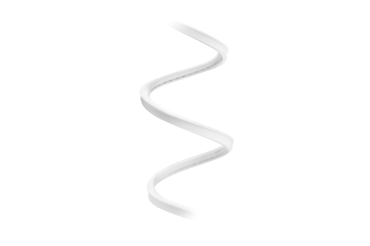 LED NEON flex profile T 12V, 2835, 13W/m нейтральний білий, водонепроникний, 6 мм, 5 м, кінцеві кришки, кронштейни