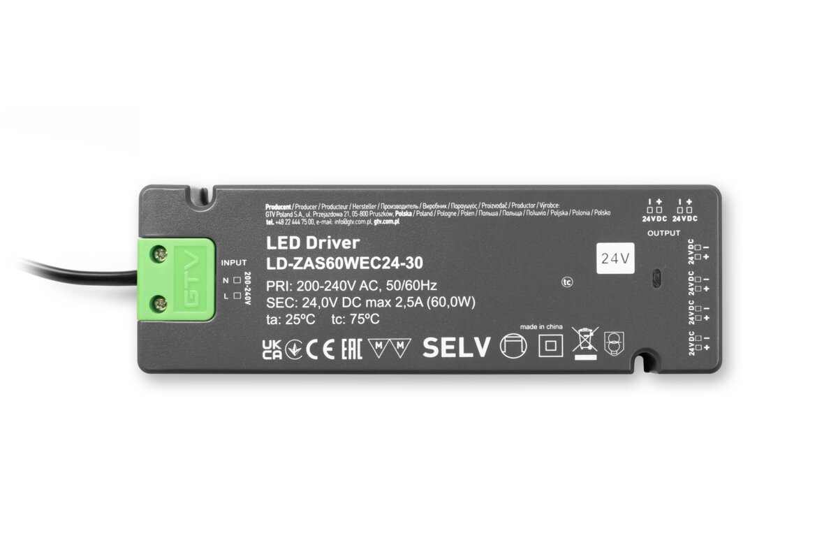 Блок живлення EASY CLICK, DC24В, 60 Вт, вхід AC220-240В, IP20