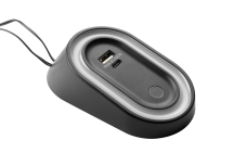 Elipso luminaire з бездротовим сенсором, USB A+C, DC12V, 2.5W, 80lm, 4000K, ПК, димований, чорний