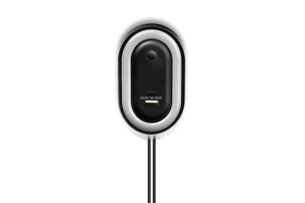 Elipso luminaire з бездротовим сенсором, USB A+C, DC12V, 2.5W, 80lm, 4000K, ПК, димований, чорний