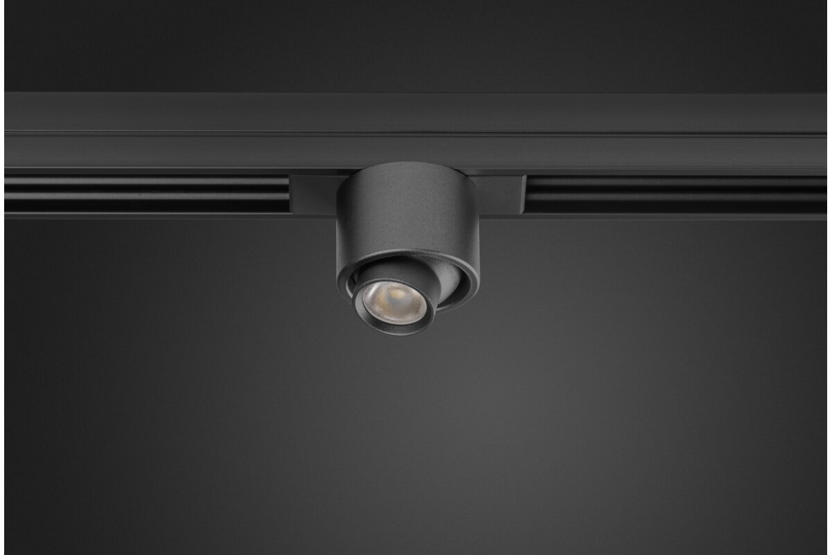 TRACKO ROUND 2 фара, DC24V, 1W, 1×3030 LED, IP20, 4000K, алюміній/ПК, чорний