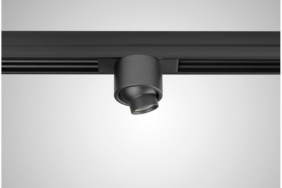 TRACKO ROUND 2 фара, DC24V, 1W, 1×3030 LED, IP20, 4000K, алюміній/ПК, чорний