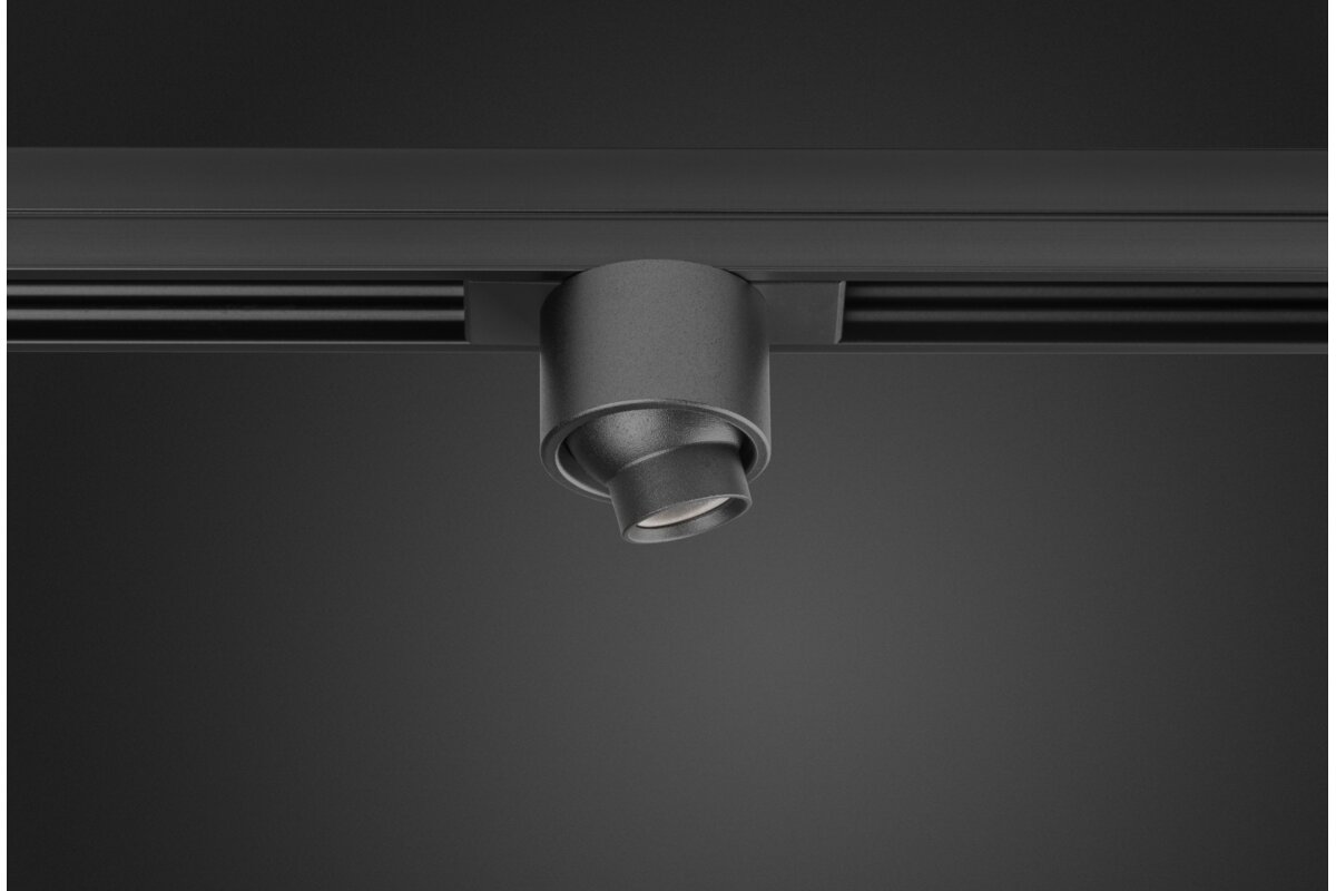 TRACKO ROUND 2 фара, DC24V, 1W, 1×3030 LED, IP20, 3000K, алюміній/ПК, чорний