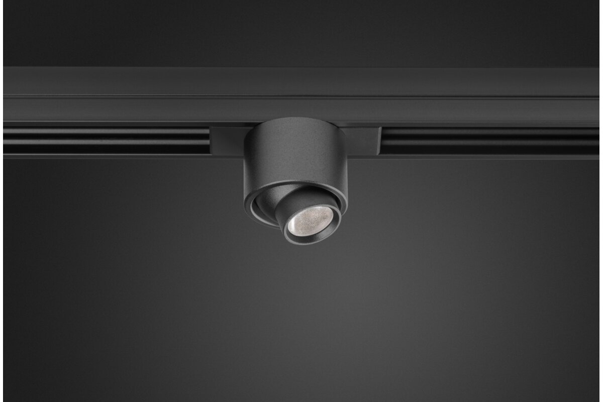TRACKO ROUND 2 фара, DC24V, 1W, 1×3030 LED, IP20, 3000K, алюміній/ПК, чорний