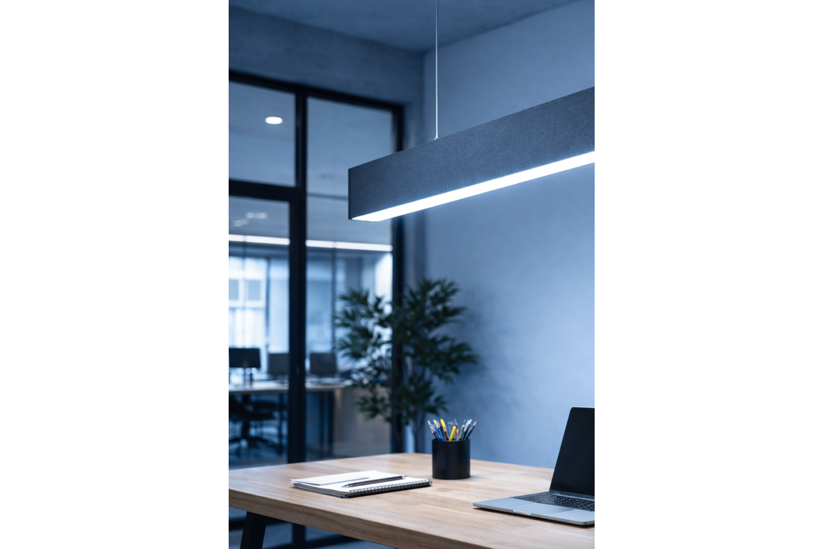 Лінійний світильник LUNA, LED, 20 Вт, 2400 лм, CCT, AC220-240V, AL/PC, 60 см, чорний