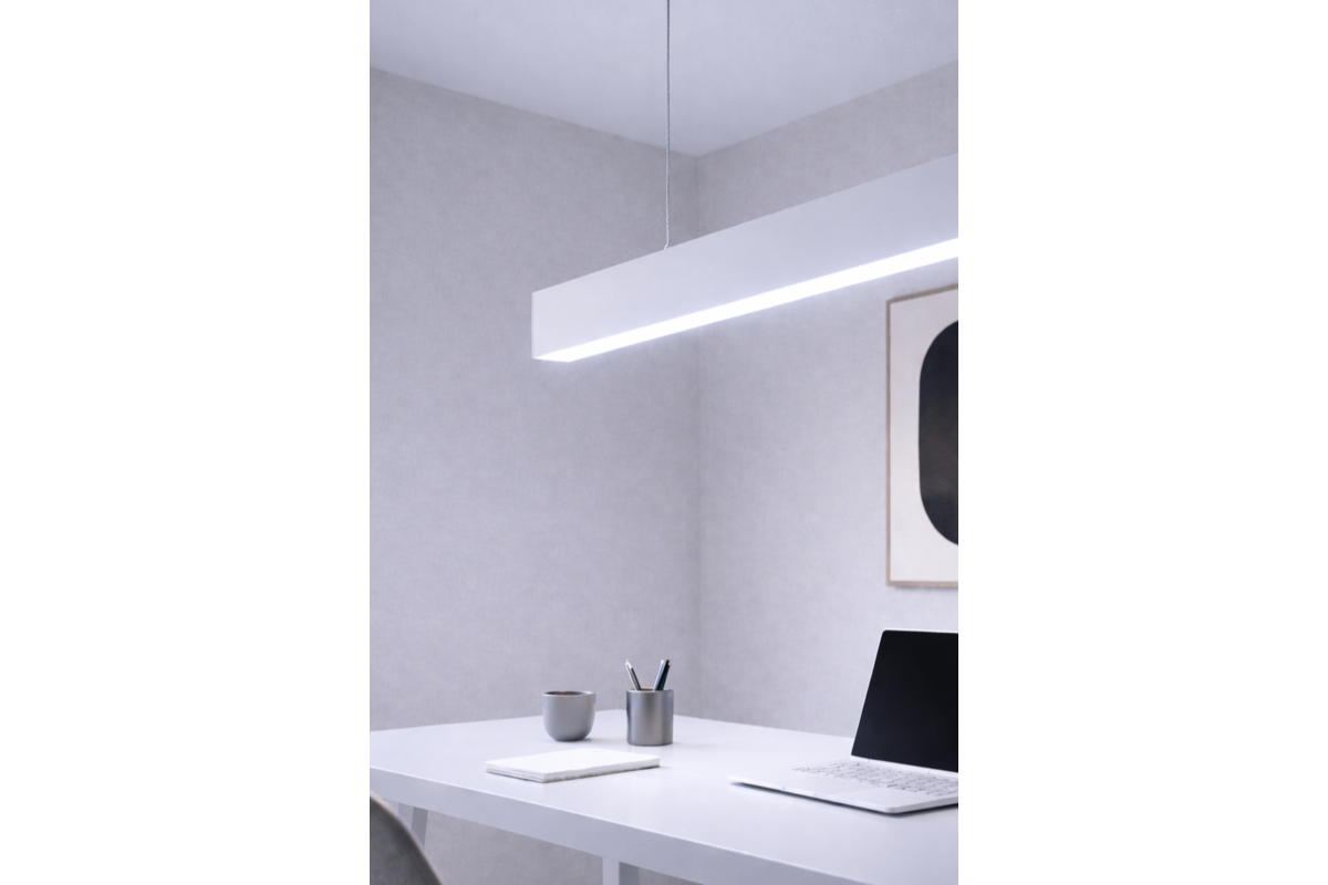 Лінійний світильник LUNA, LED, 20W, 2400lm, CCT, AC220-240V, AL/PC, 60 см, білий