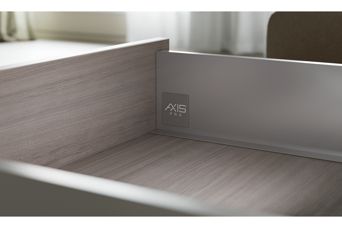 AXIS PRO GTV Шухляда, пластина 18 мм, H=120 мм, L=350 мм, м’яке закривання, повне розтягування, сірий