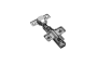 GTV CIHC twin hinge, mini fi 26, H=0, м’яке закриття, кріплення, з євро, чорний